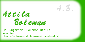 attila boleman business card